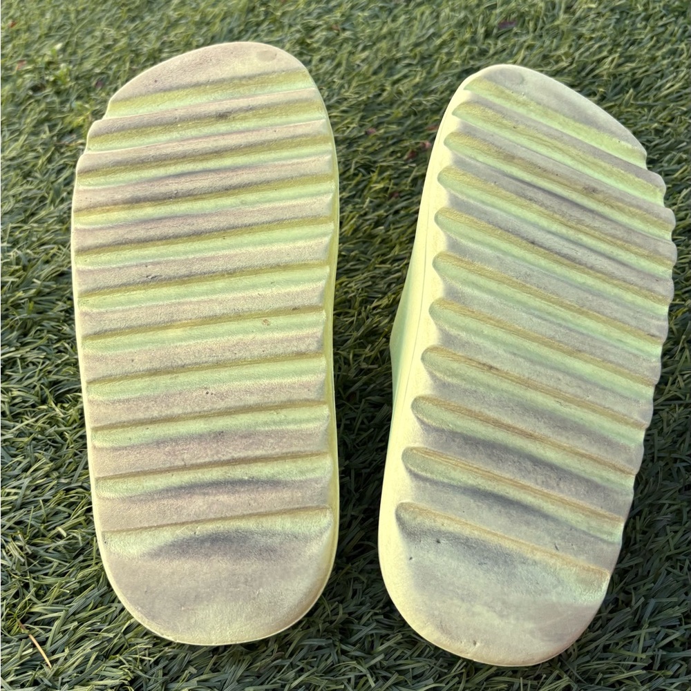 Yeezy “Green Glow” slides Men’s 10 (used, No Box) - Picture 5 of 6